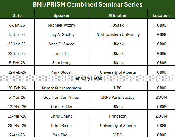 BMI PRISM 2026 schedule