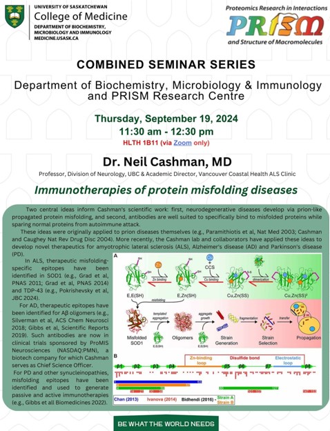 Neil Cashman Seminar Poster