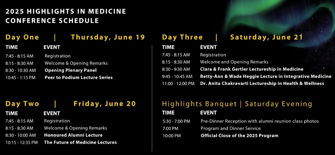schedule for event