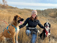 Kim Gilbert with her dogs.