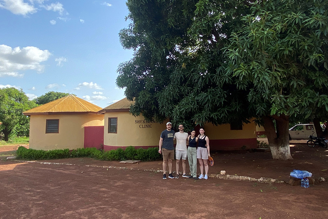 From left: medical students Graham, Lucas, Cande and Kayla at the Shekhinah Clinic in Ghana, West Africa. (Photo: Submitted)