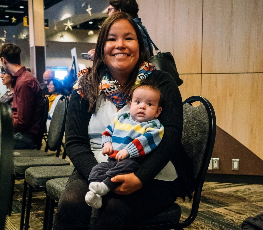 Jessica Dieter pictured with her son Lennox, is a member of the research team, Bringing Birth Back: Improving Access to Culturally Safe Birth in Saskatchewan. (Photo: Chris Plishka)