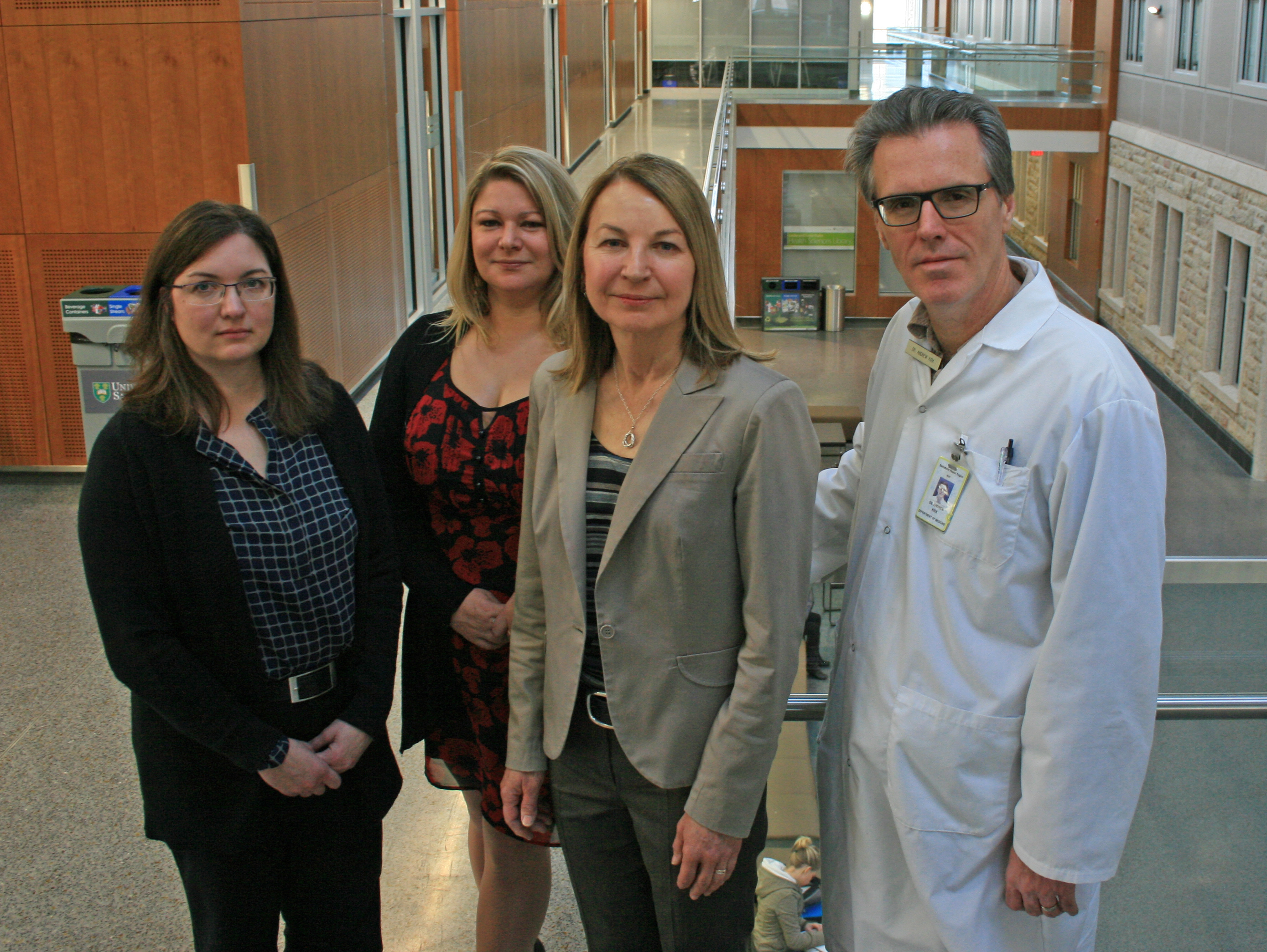 Left to right: Dr. Julie Kosteniuk, Dr. Megan O’Connell, Dr. Debra Morgan, Dr. Andrew Kirk. (Photo: Michael Robin)
