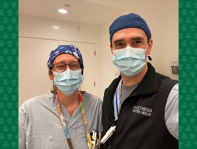 Drs. Justina Koshinsky (MD), left, and Peter Hedlin (MD) are investingating virtual reality as a possible tool to refresh rural physicians' skills. (Submitted photo)