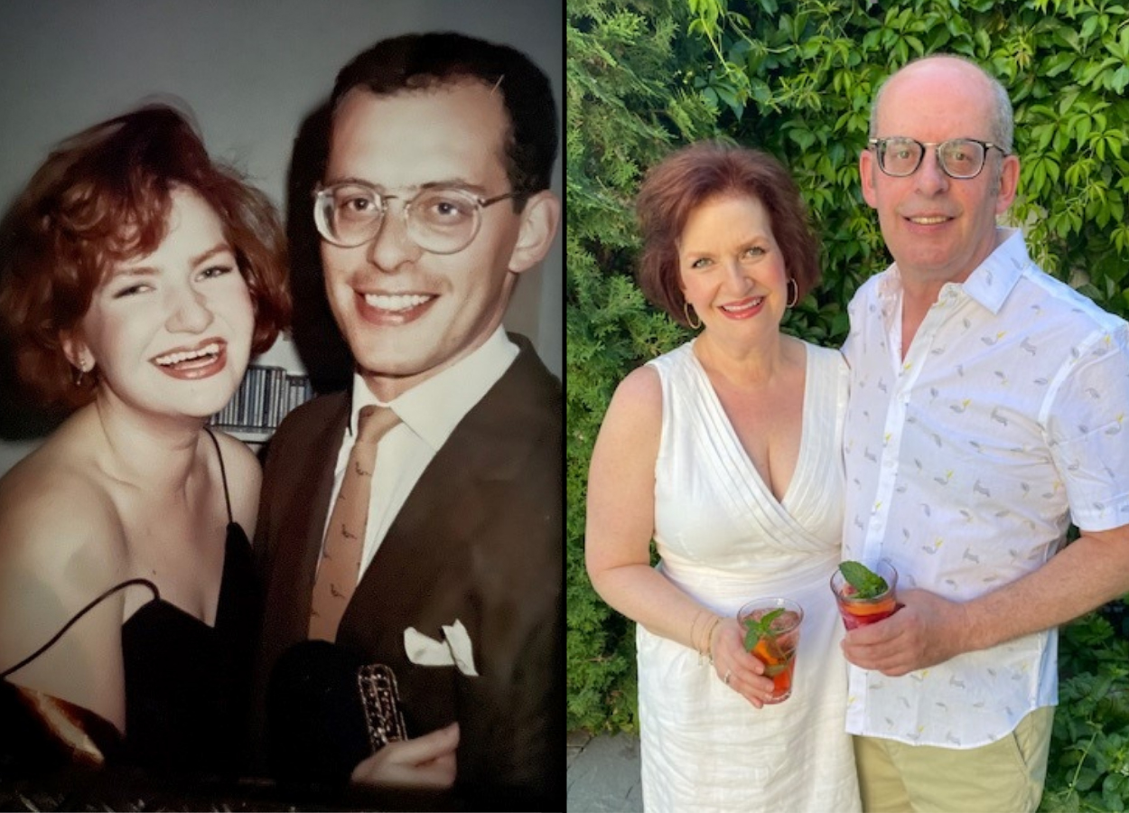 From left, Drs. Patrice Pollock and Matt Schubert in 1986 and present day. (Submitted photos)