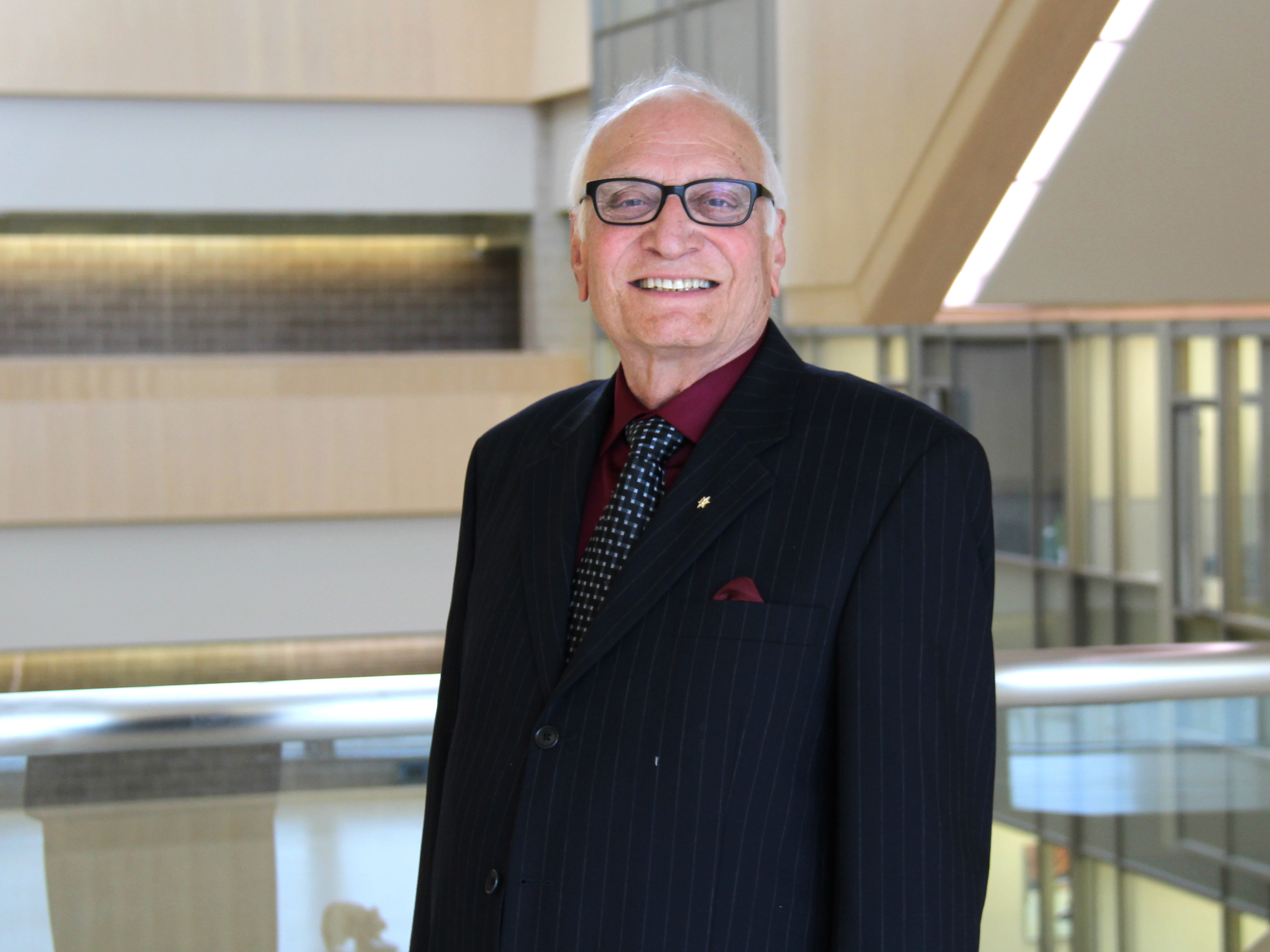 Pathology and Laboratory Medicine distinguished professor Dr. Rajendra K. Sharma (pictured above in 2019)is the recipient of a Lifetime Achievement Award from the  by the Saskatchewan Association of Laboratory Medicine. (Photo: Kristen McEwen) 