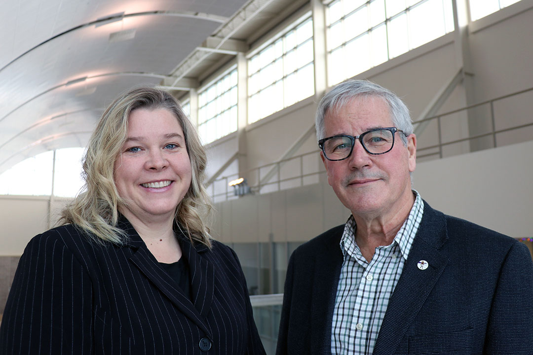 Choral director Dr. Jennifer Lang (PhD) and immunologist Dr. John Gordon (PhD) are co-leading USask’s new Health and Wellness signature area of research. (Photo: Jeanette Neufeld)