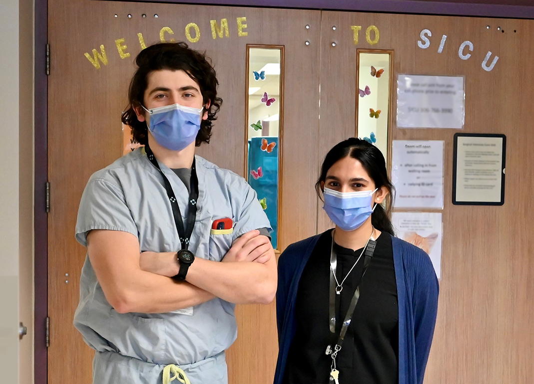Left to right: USask College of Medicine resident Dr. Ryan Donnelly (MD) and medical student Sehar Parvez. (Photo: Submitted)