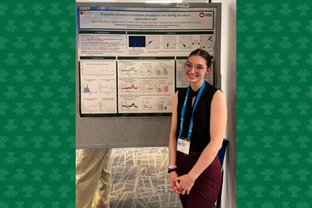 Photo caption: Aiden Glass is a master’s student studying behavioural neuroscience at the University of Saskatchewan. (Photo: Submitted)