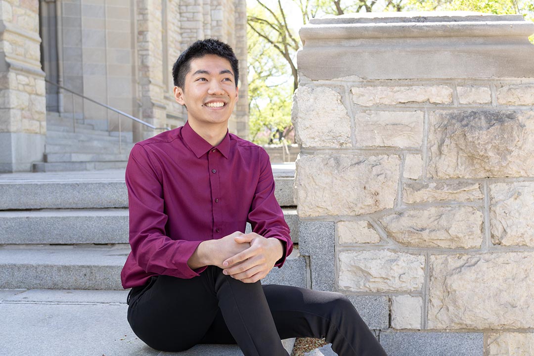 ChenKun (Steve) Zheng is graduating from the College of Arts and Science with two academic medals, including the award for the top USask graduate. (Photo: Chris Putnam)