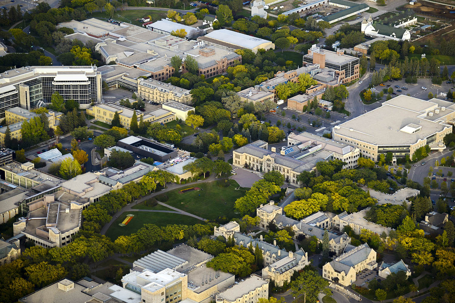 An aerial view of the University of Saskatchewan campus in Saskatoon. (Photo: University of Saskatchewan)