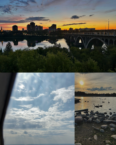 collage of three sunset pictures