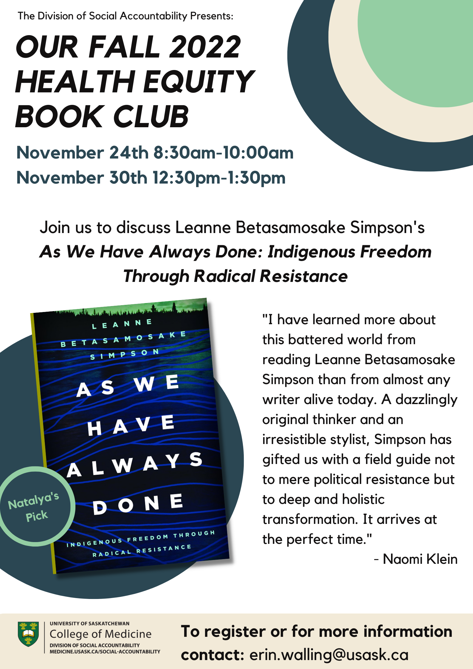 usask book club